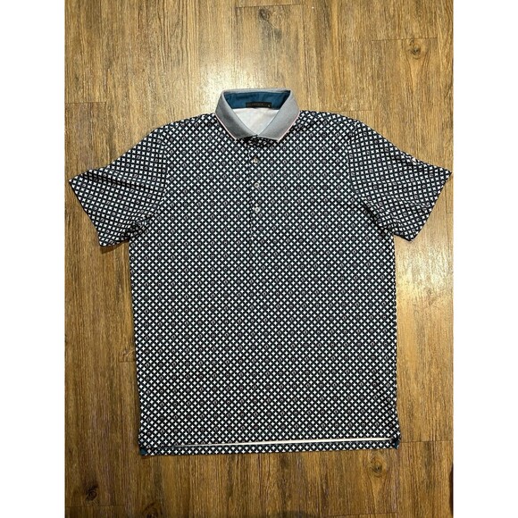 Greyson Performance All Over Print Wolf Logo Stretch Golf Polo Stretch Size L - Picture 2 of 10